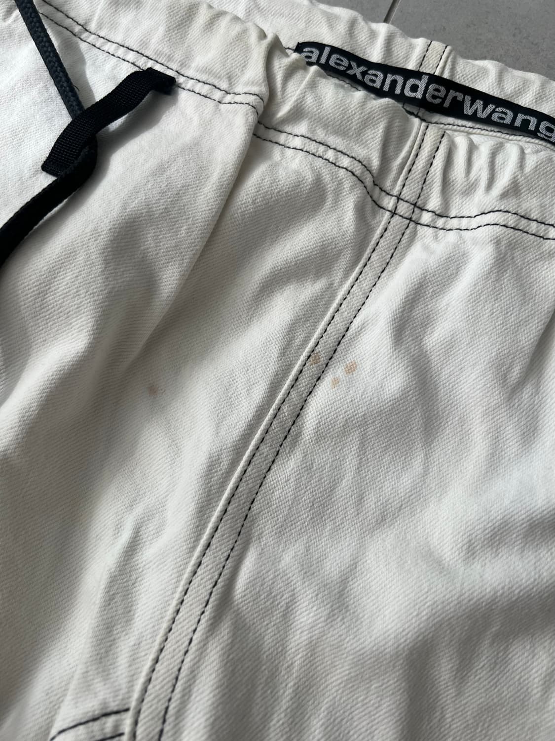 알렉산더왕 더블니 조거 팬츠 화이트 데님 M 상품이미지4