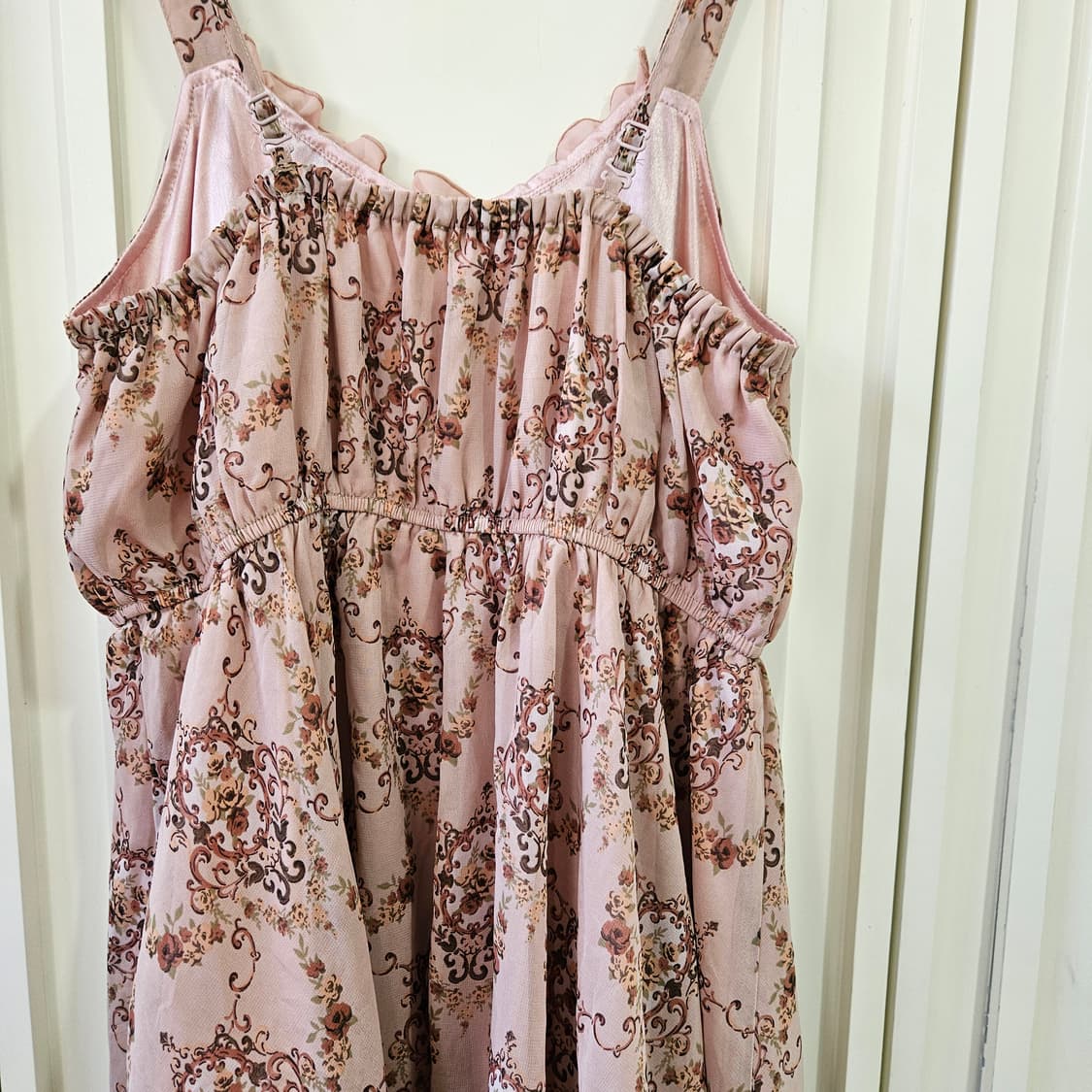 (Axes Femme) 앤틱 로즈 프레임 핑크 원피스 상품이미지6