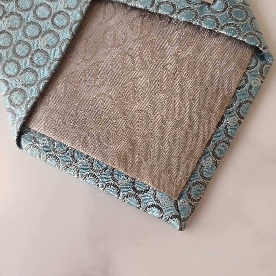 듀퐁 실크 스카이블루 서클 패턴 넥타이 8.5cm B등급 A18973 상품이미지4