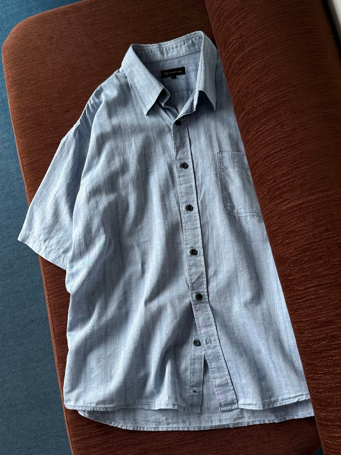 Design jacquard fabric point H/S shirt 상품이미지3