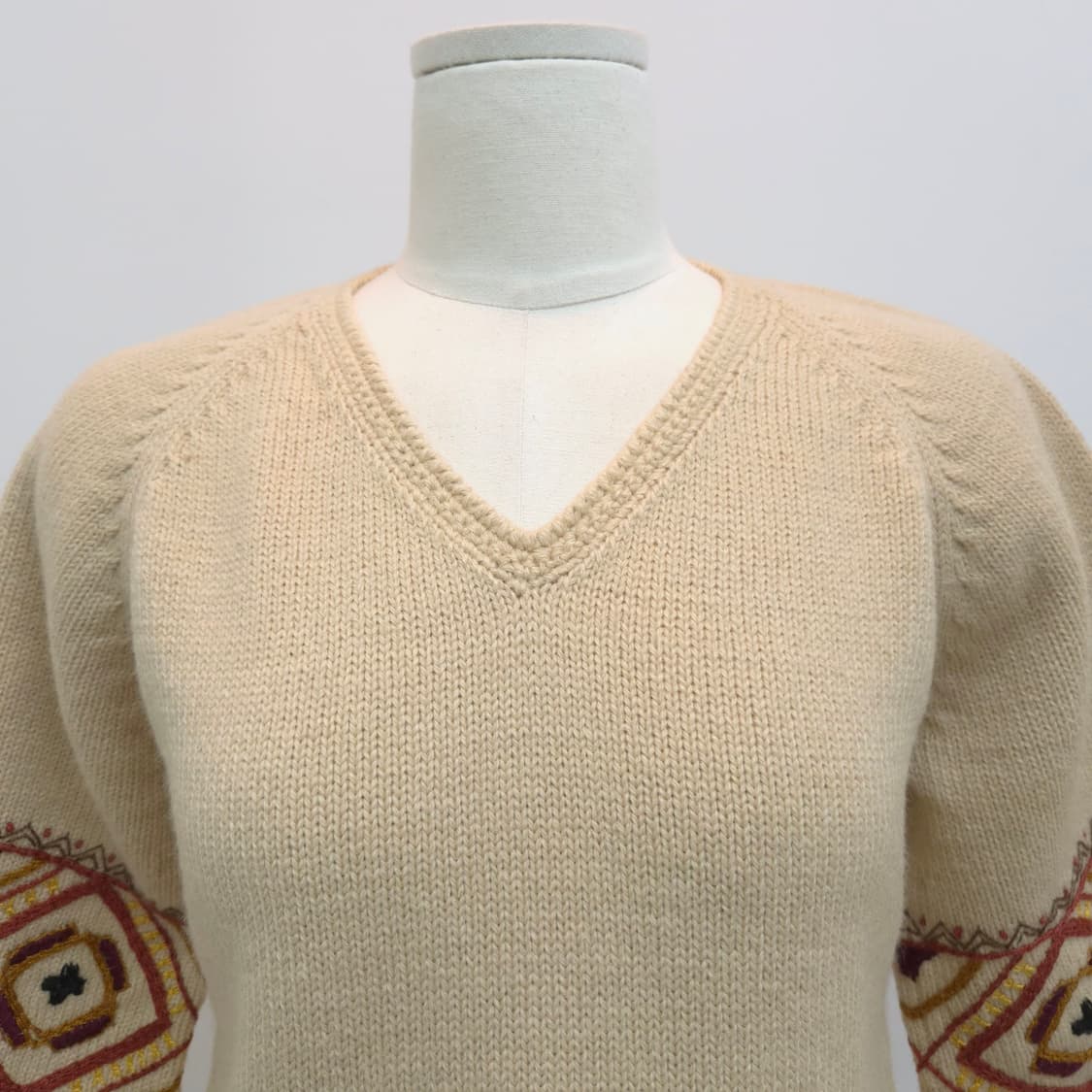 울 100% 포크패턴 에스닉 튜니크 니트 상품이미지3