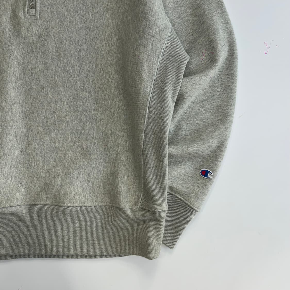 Champion 챔피온 스몰로고 그레이 반집업 맨투맨 상품이미지5