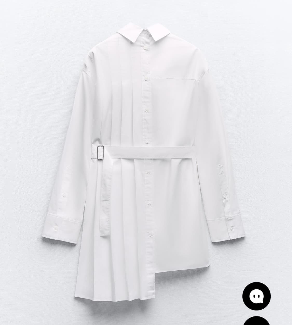 자라 화이트 셔츠 플리츠 언밸런스 포플린 상품이미지6