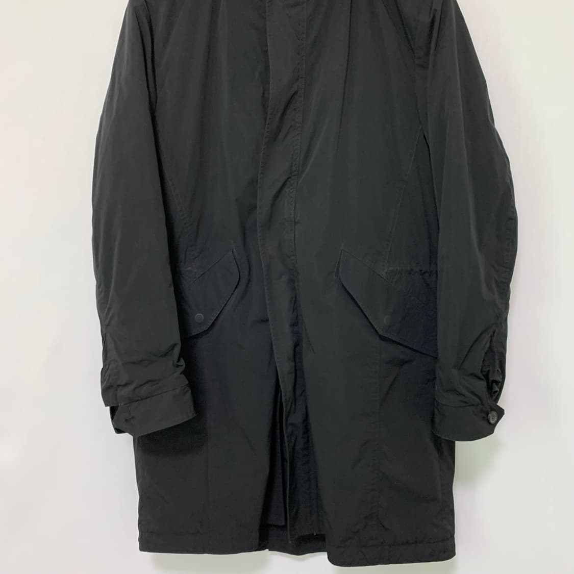 한섬 타임 후드 롱 야상 코트점퍼 블랙 100 남녀공용 상품이미지3