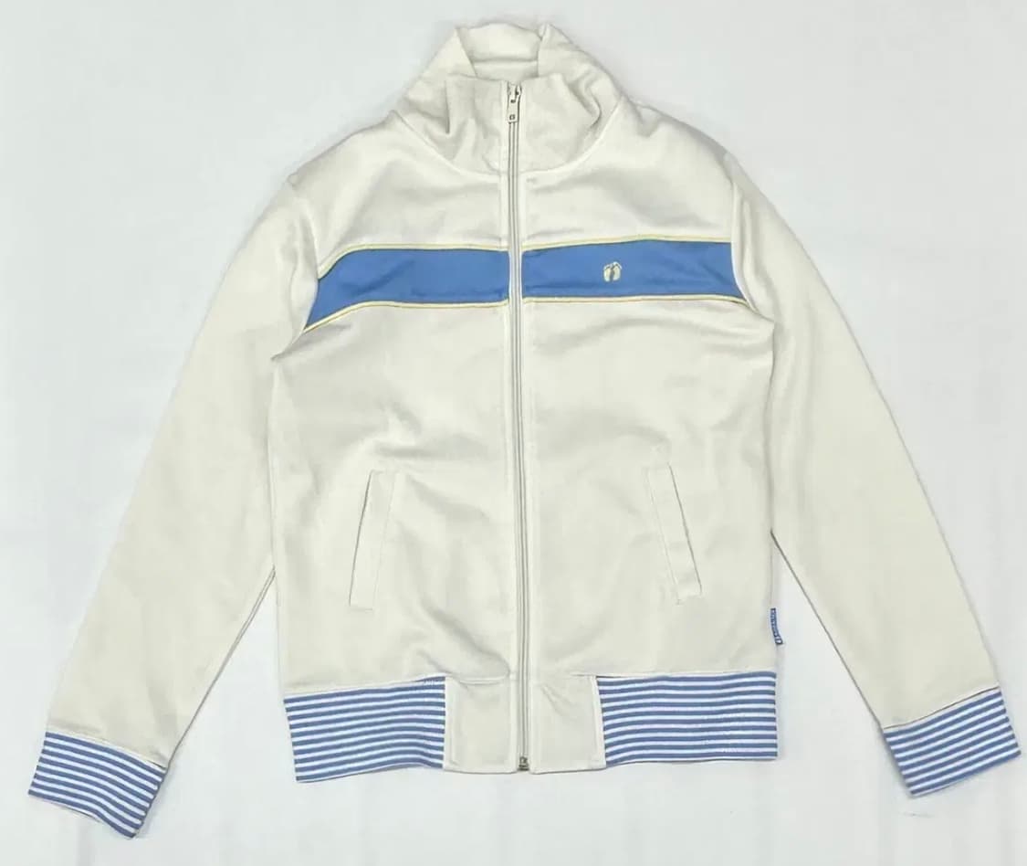 HangTen 화이트&블루 Y2K 스포츠 트레이닝 자수로고 져지  상품이미지2