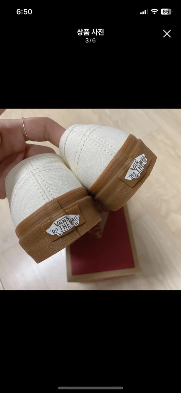 [새상품] uk4 반스 마시멜로우 검솔 아이보리 어센틱 230-235 상품이미지3