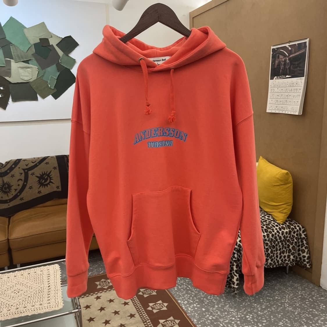 앤더슨벨 스트릿 펑크 키치 Y2K 코랄핑크 후드티 S C09917 상품이미지3