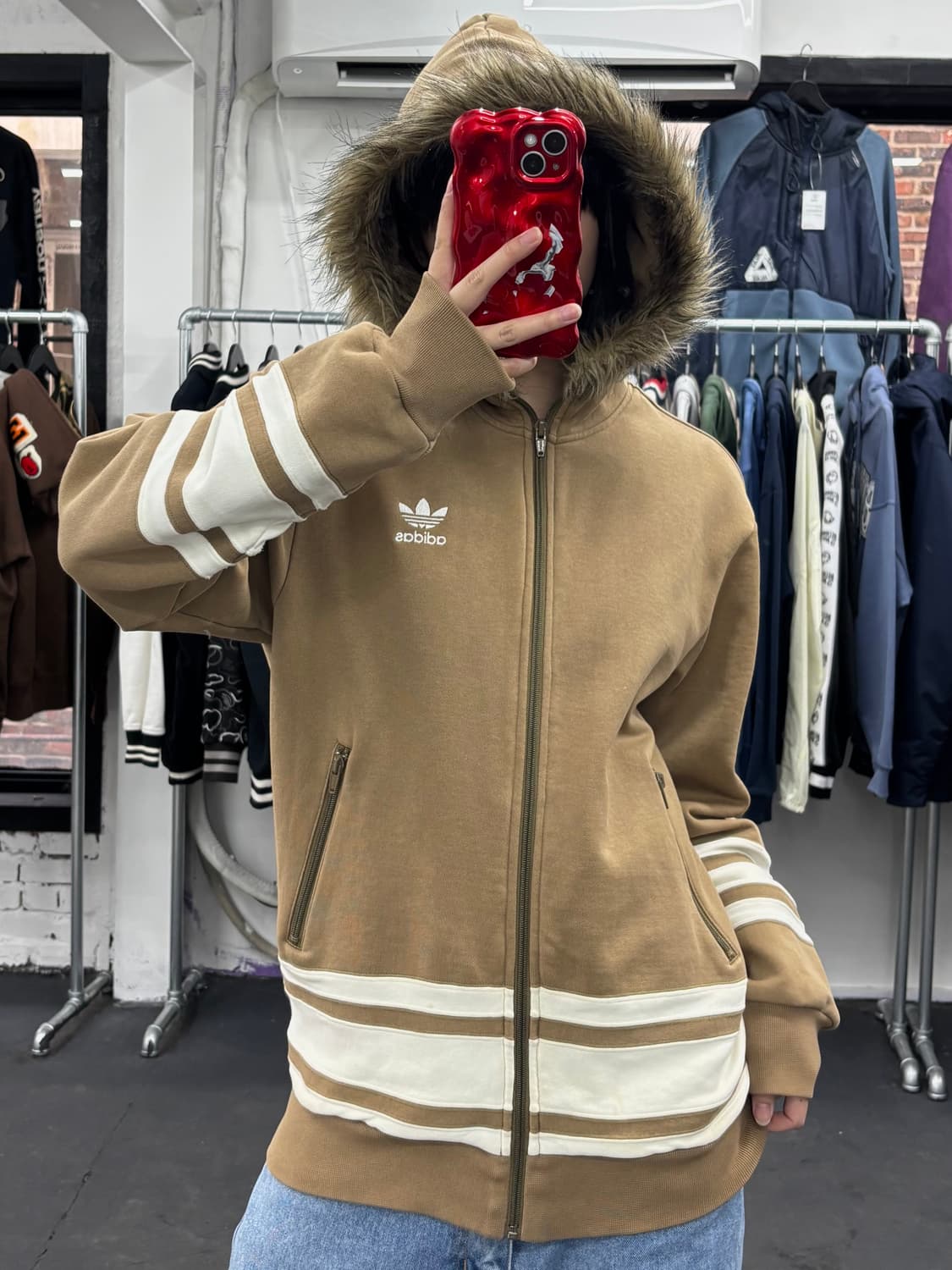 아디다스 베이지 울프죠 후드집업 상품이미지2