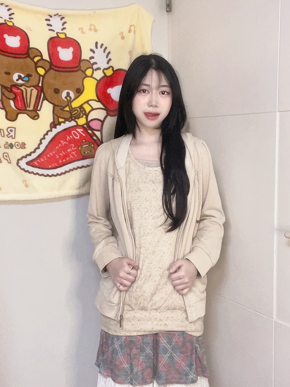 엑시즈팜 베이지 모리걸 세트 mori set 상품이미지1