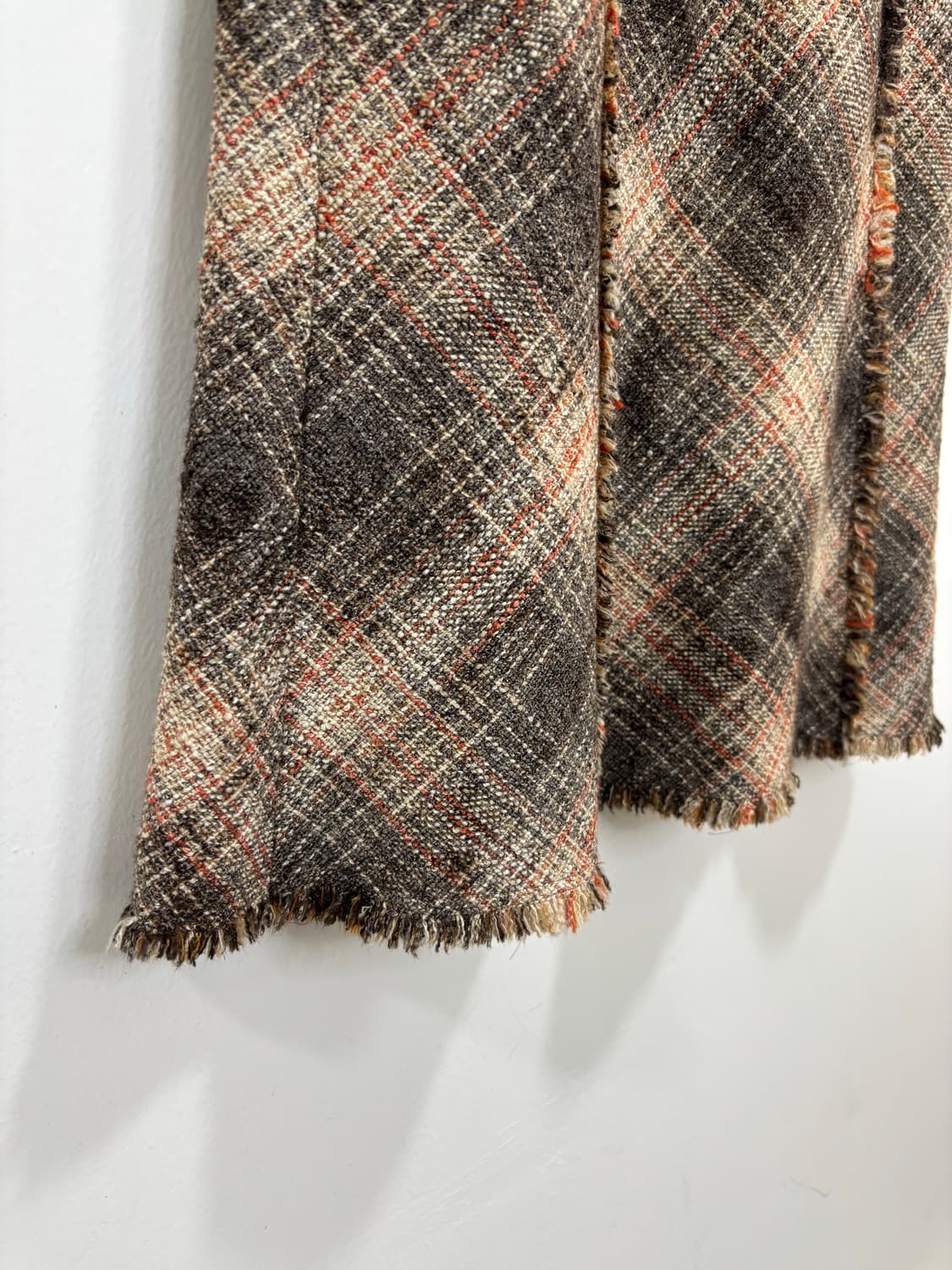 Juno 일본 빈티지 체크 트위드 태슬 울 스커트 치마 상품이미지4