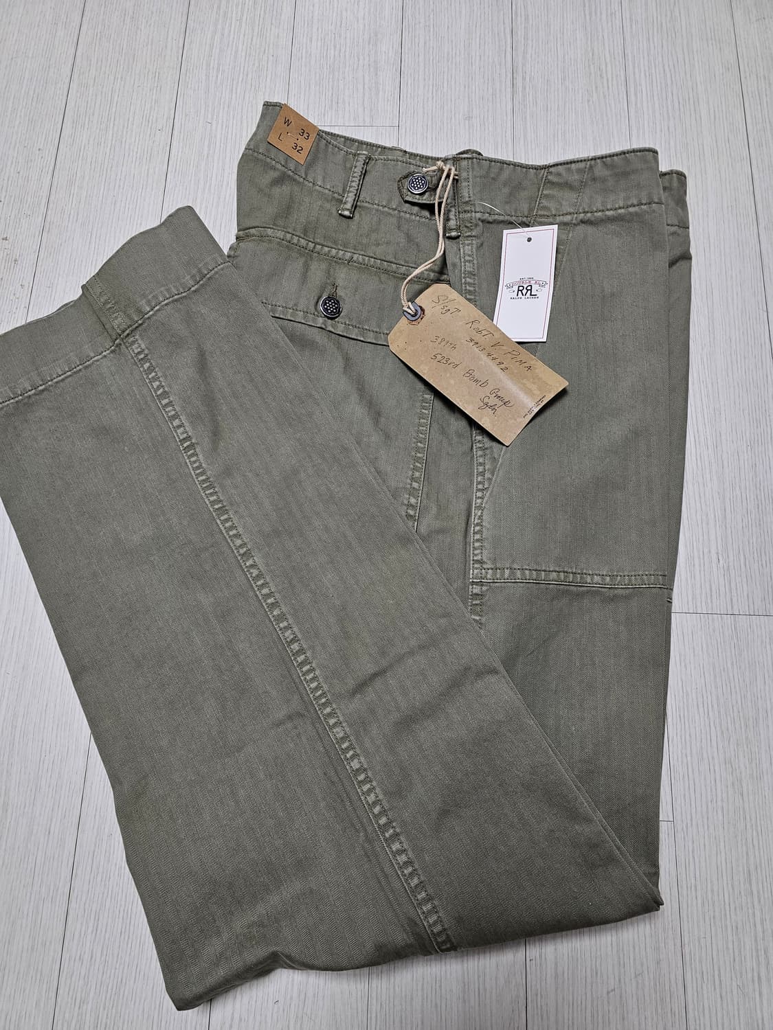 RRL 헤링본 퍼티그 팬츠  33X32 사이즈 상품이미지1