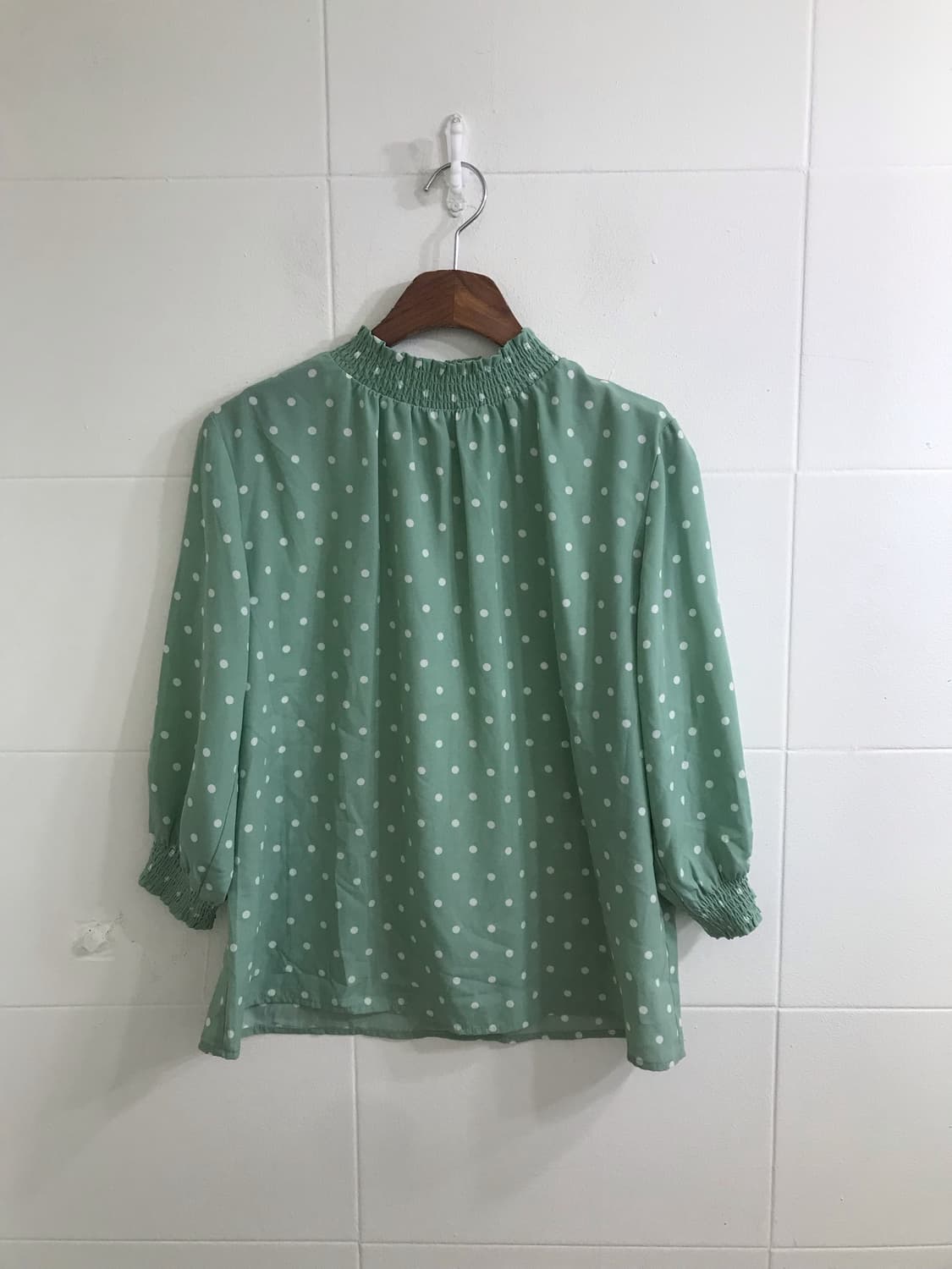 카키 민트 도트 하구미 모리걸 야상 코디세트 상품이미지6