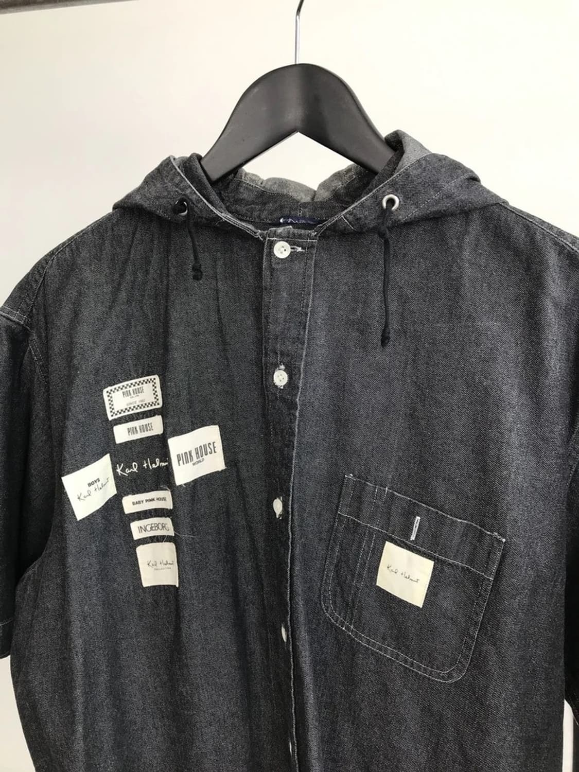 Karl Helmut Patchwork Hooded S/S Shirt 상품이미지5