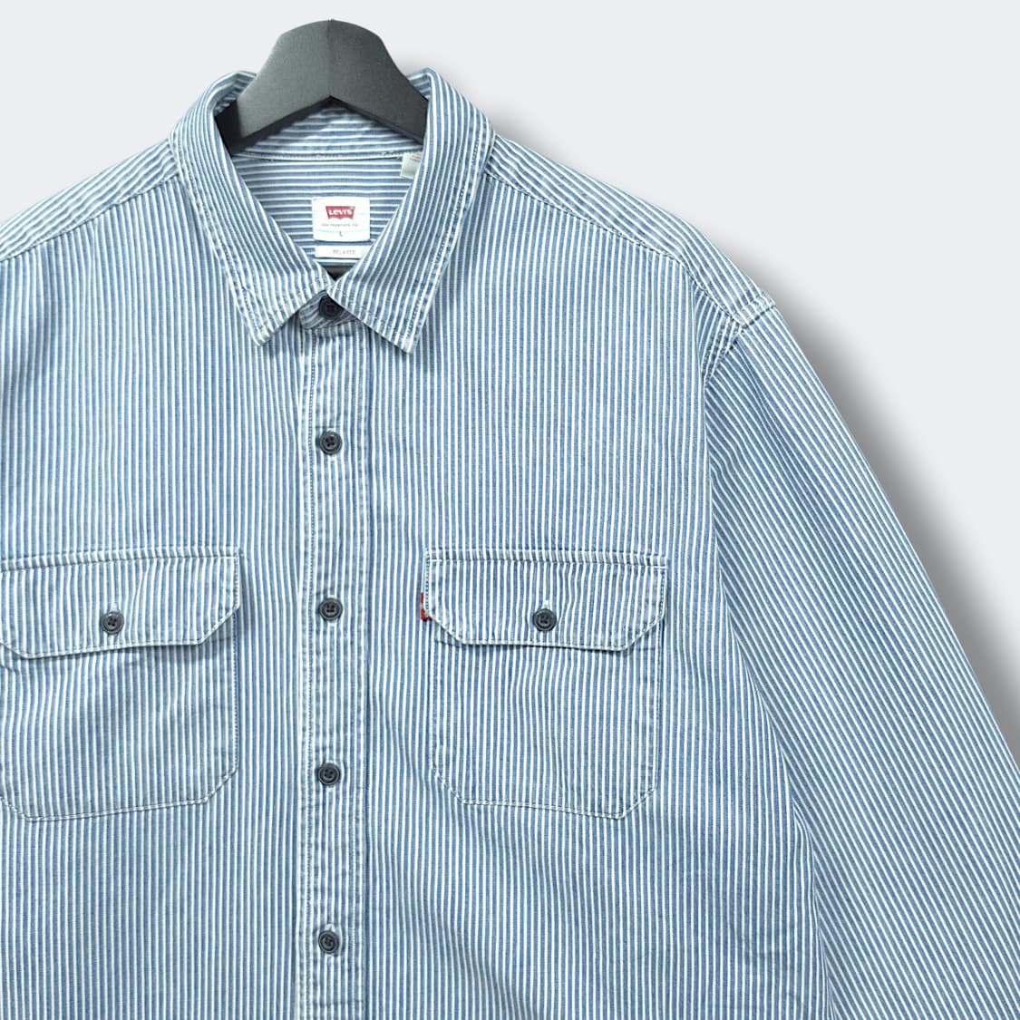 [L] 리바이스 블루&화이트 스프라이트 릴렉스핏 클래식 워커 긴팔셔츠 상품이미지3