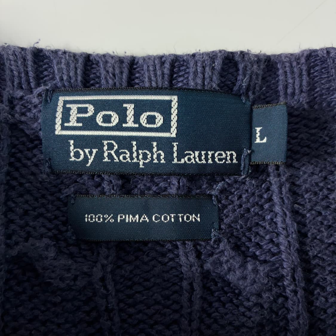 Polo 폴로 랄프로렌 피그먼트 네이비 케이블 니트 상품이미지5