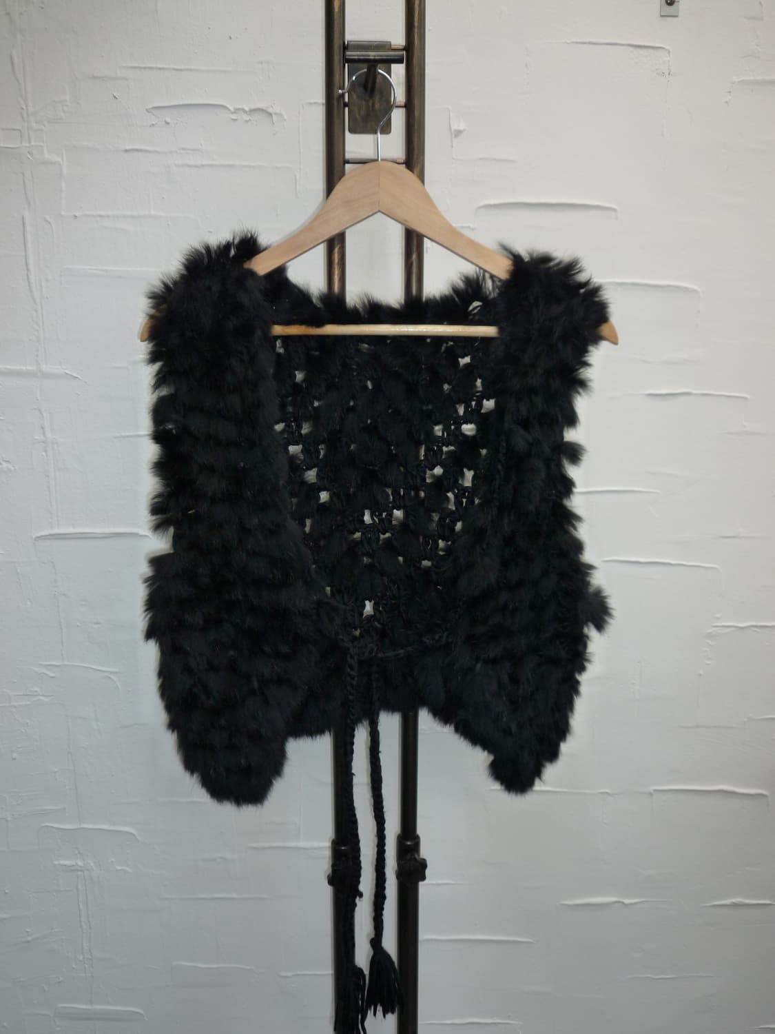 black fur ribbon vest 상품이미지6