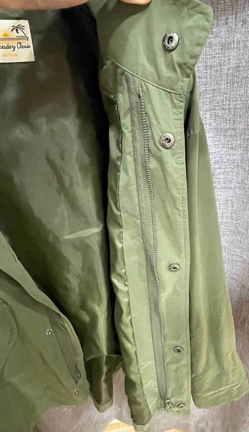 웬즈데이오아시스 M-65 나일론 숏 야상 자켓 카키 /M 상품이미지4