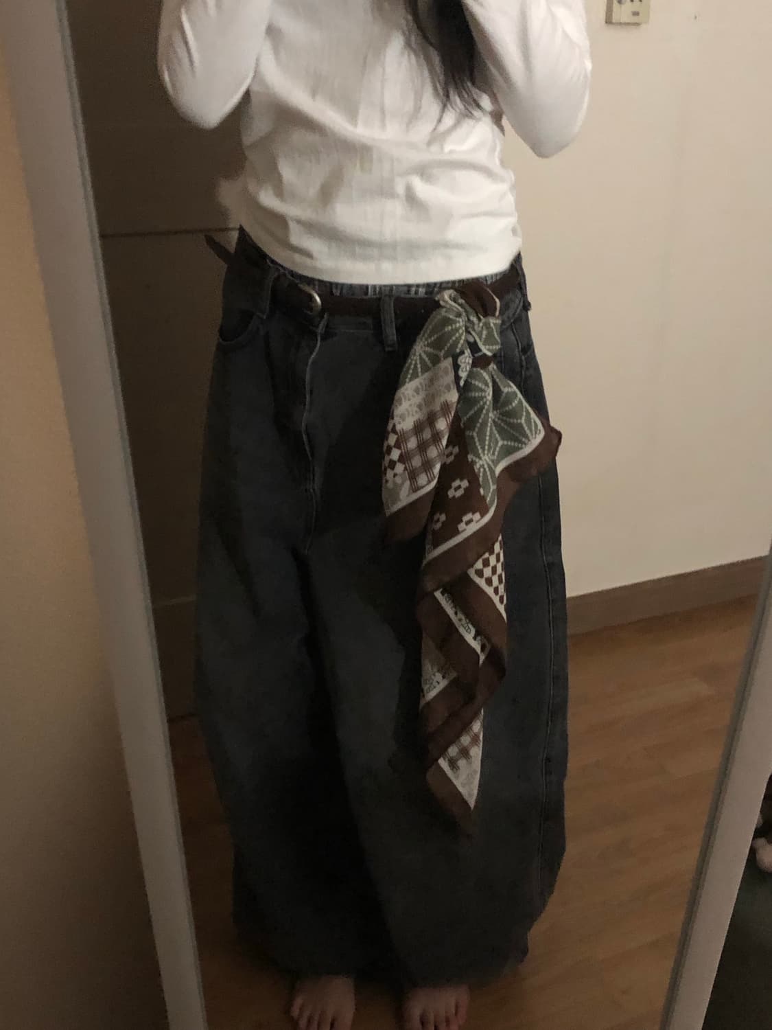 브라운 스카프 상품이미지1