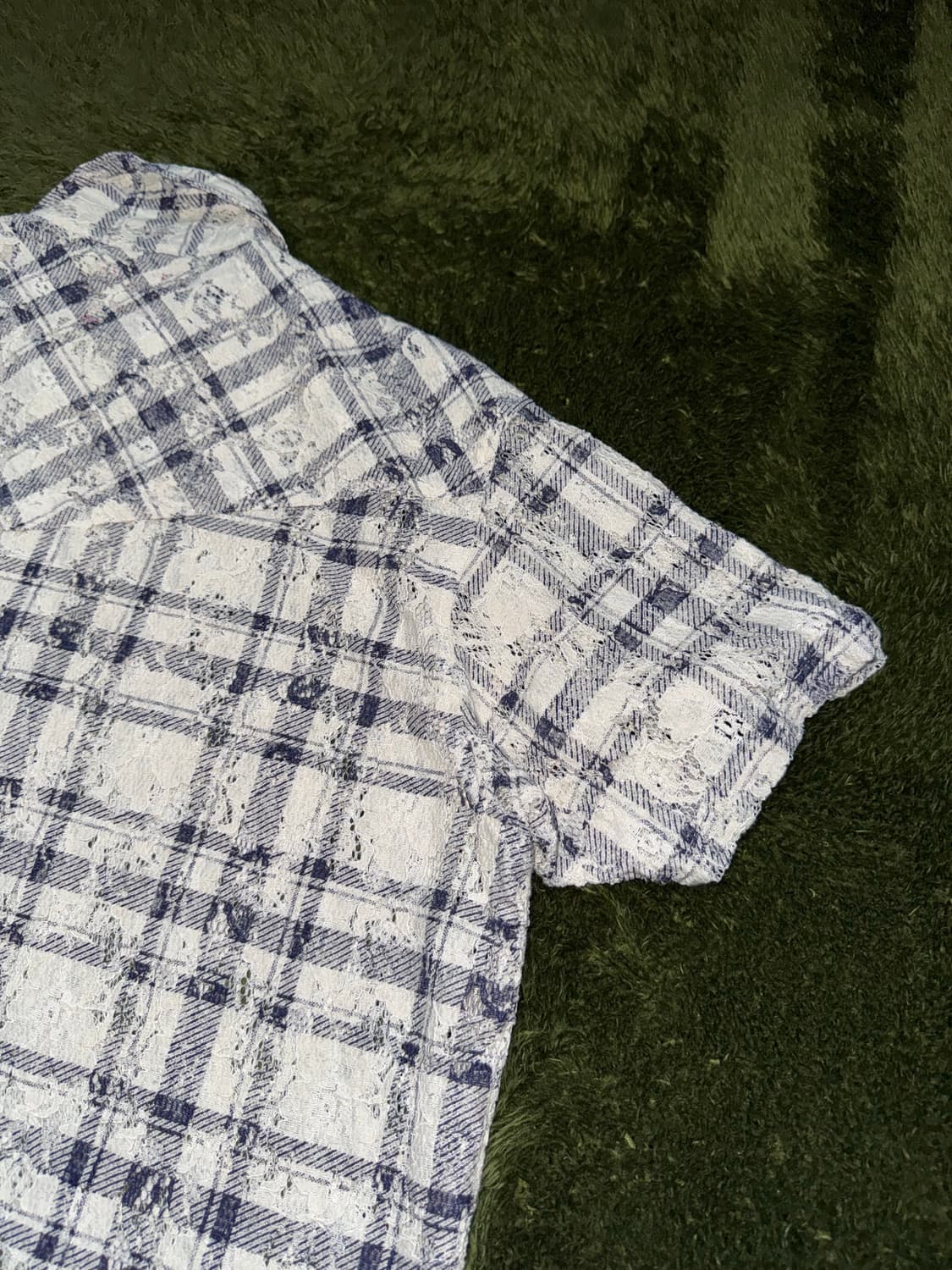 [L] Penfield 펜필드 플레이드 크로쉐 하프셔츠 아이보리 상품이미지9