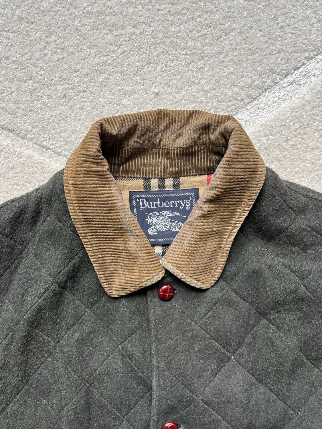 90s 버버리 퀼팅 울 자켓 (105) 상품이미지3