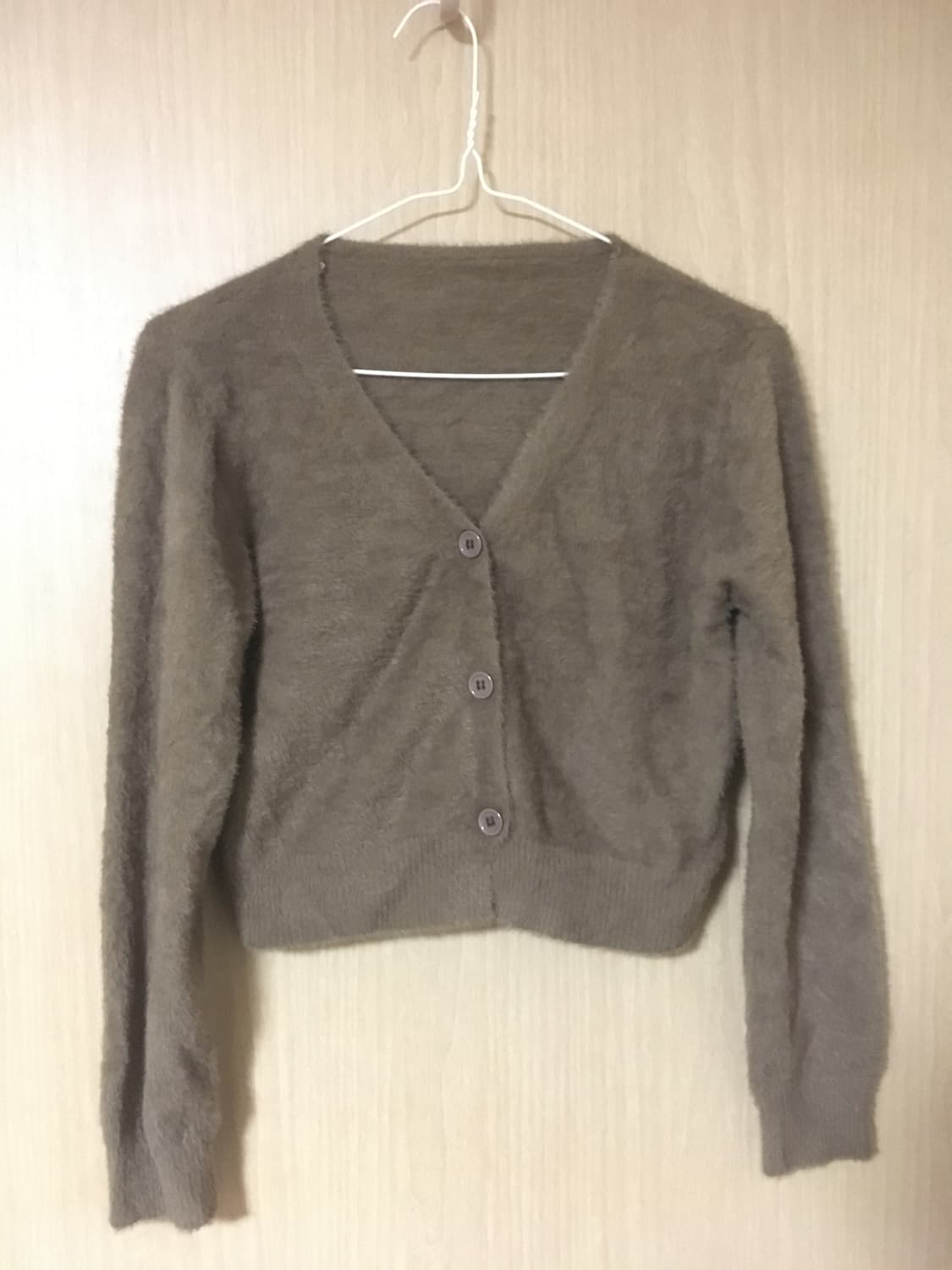 털 퍼 크롭 가디건 상품이미지1