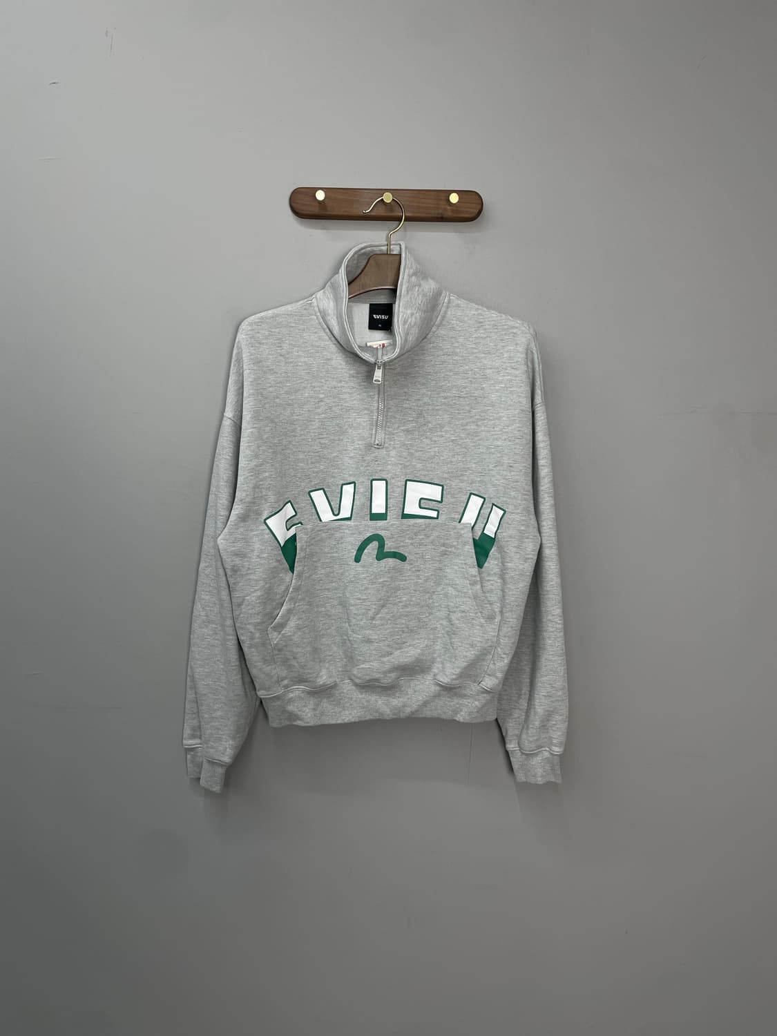 에비수 히든 영문 포켓 하프 집업 맨투맨 H1255 상품이미지2