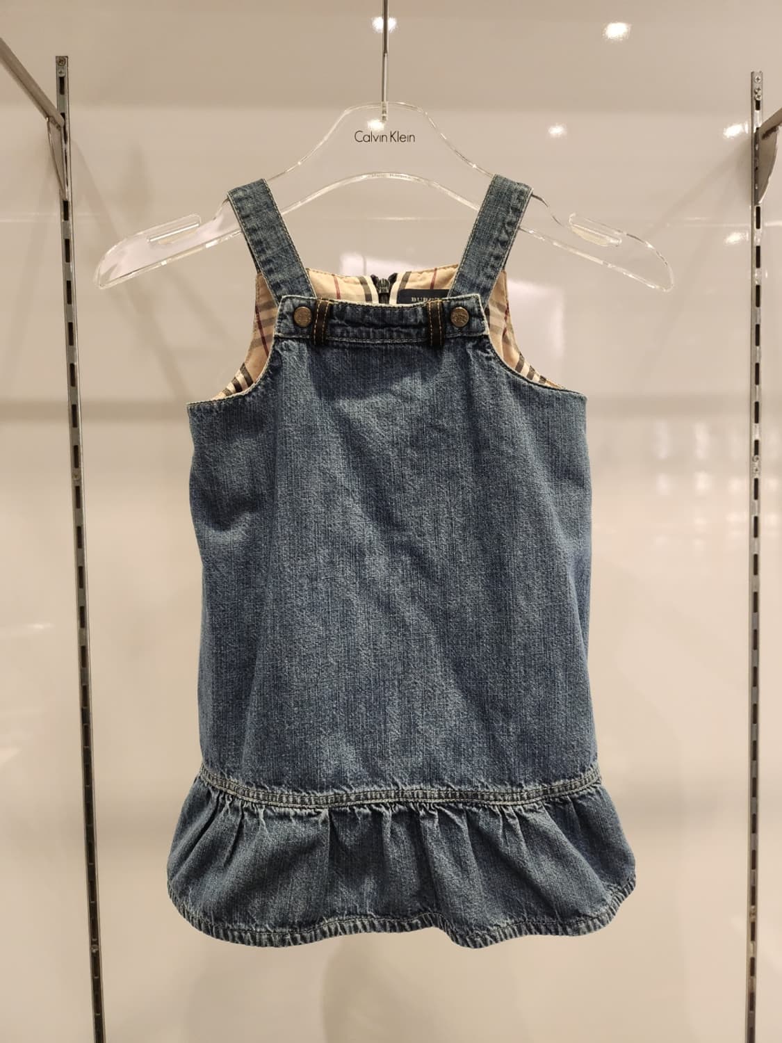 버버리키즈 데님 멜빵원피스9M 상품이미지1