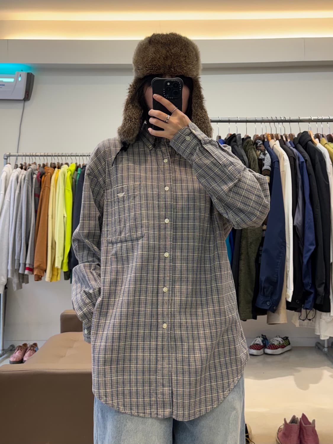 엠포리오 아르마니 자수 체크 셔츠 상품이미지5