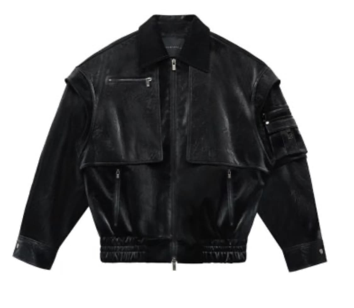 트리밍버드 샤이닝벨벳레더자켓 판매해요 상품이미지2