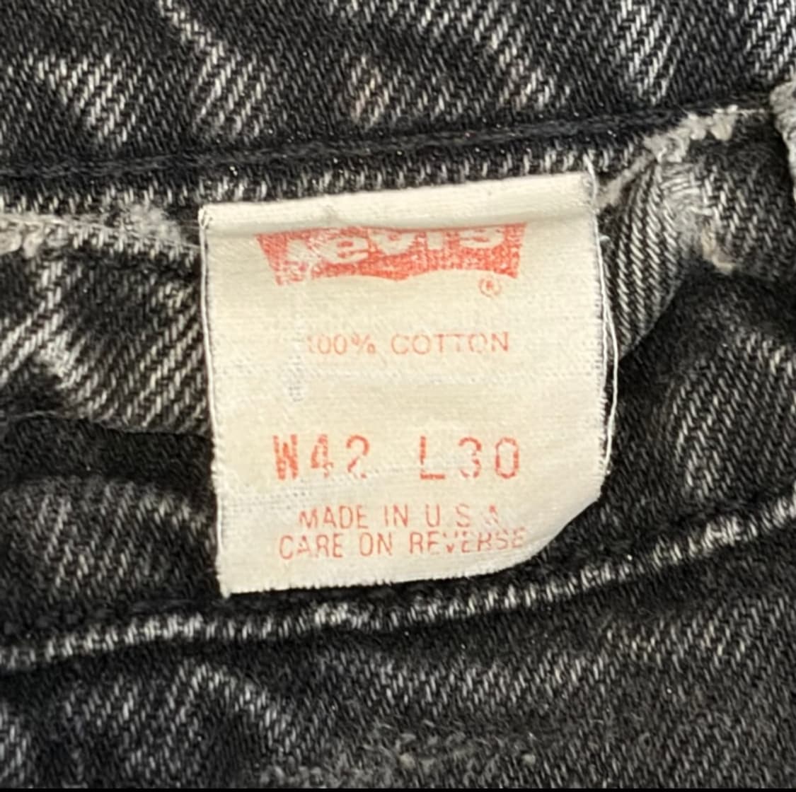 (W42 L30) 90s Made in USA 빈티지 리바이스 블랙진 상품이미지3