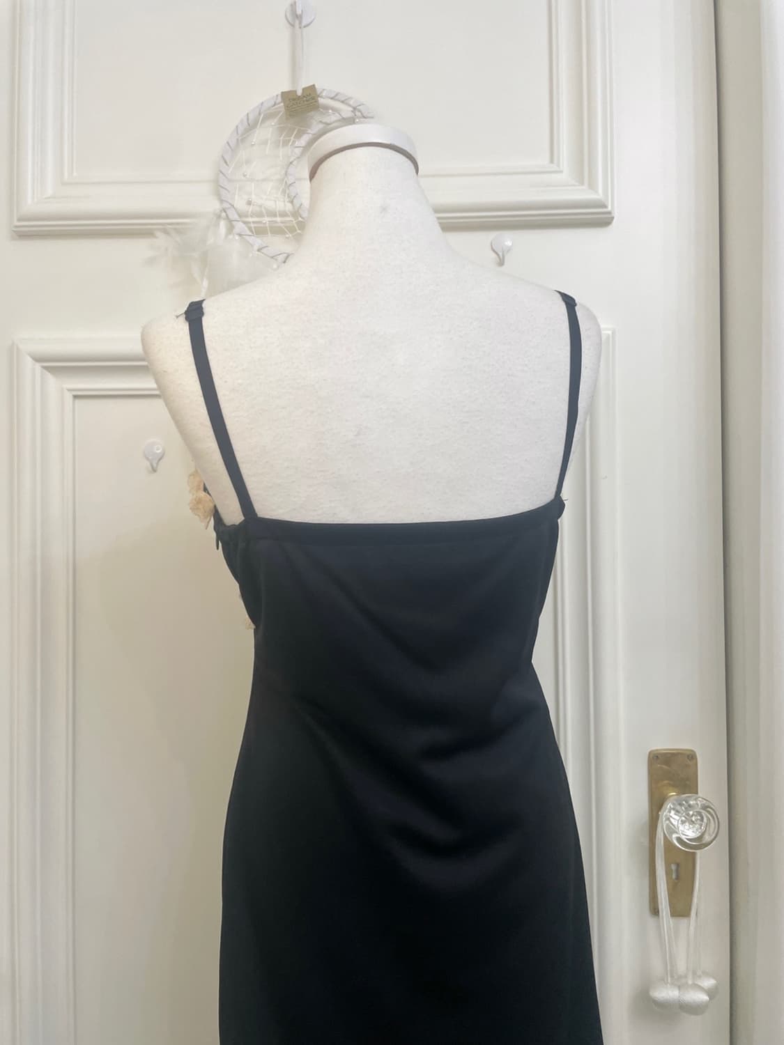 black coral lace trim bow lovely opc 상품이미지4