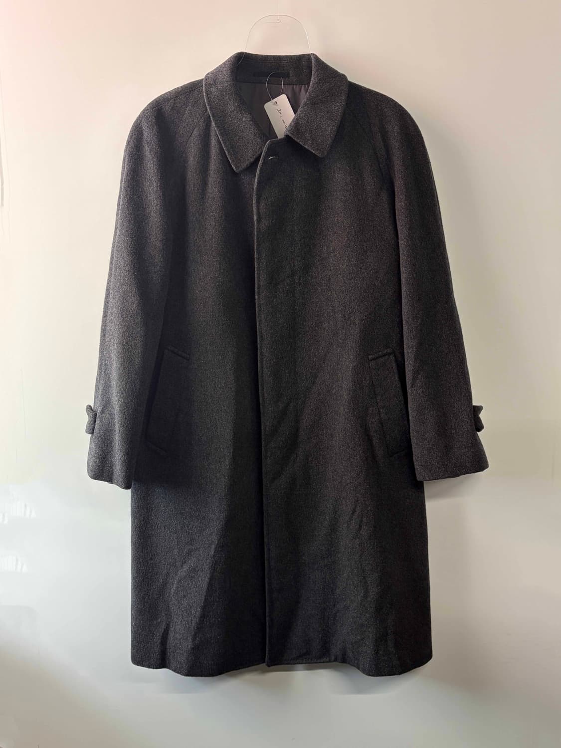 일본제 캐시미어 100 블렌드 차콜 코트 상품이미지1