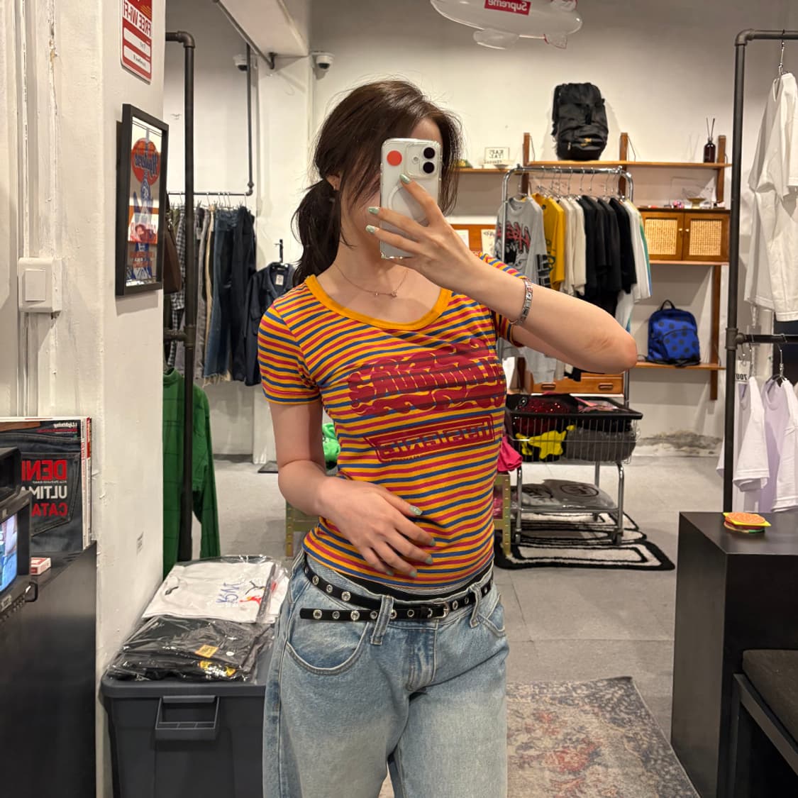  HYSTERIC GLAMOUR FIRE LOGO Chibi TEE 상품이미지1