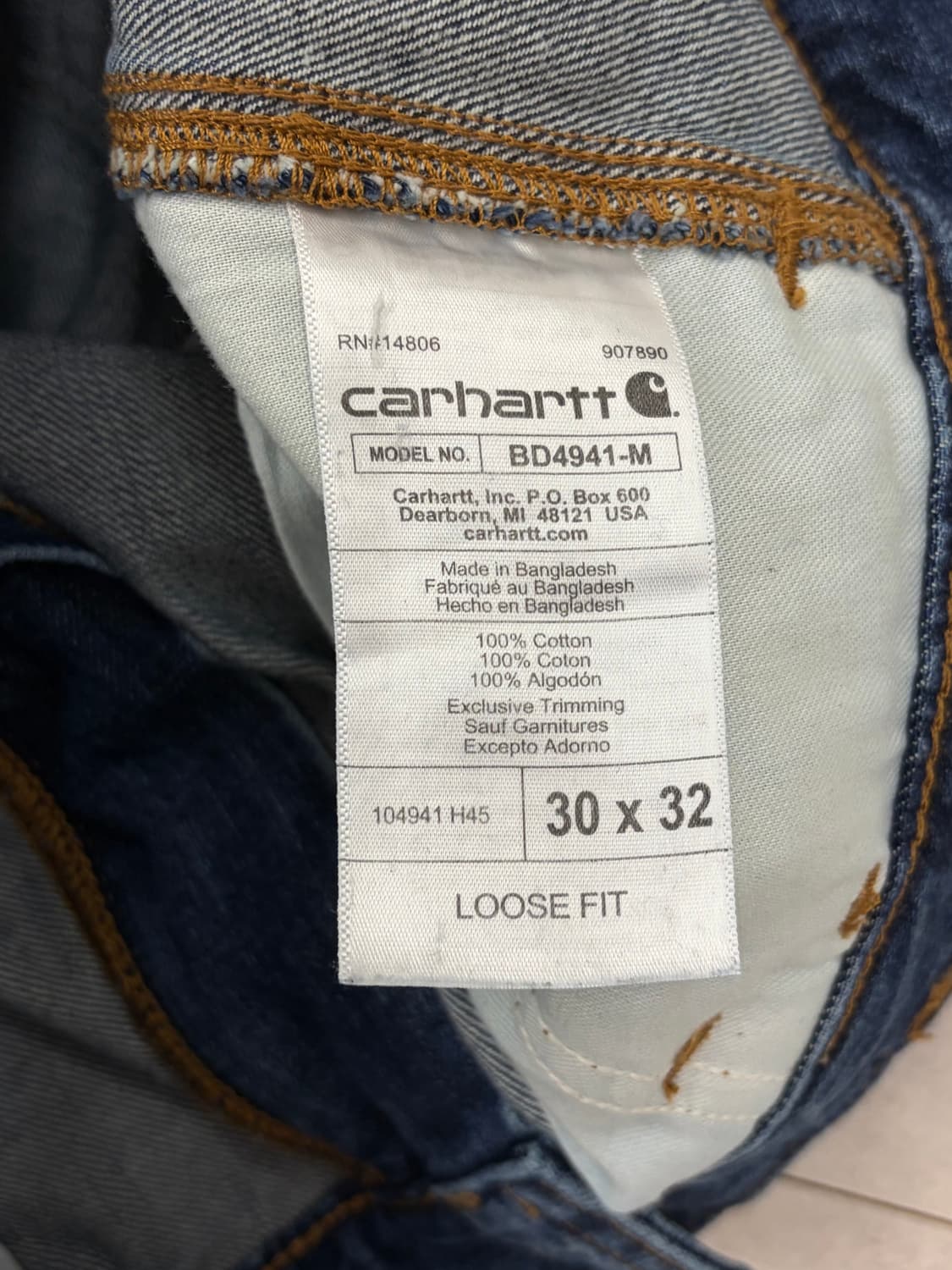 Carhartt Carpenter Pants Loose Fit 30*32 상품이미지5