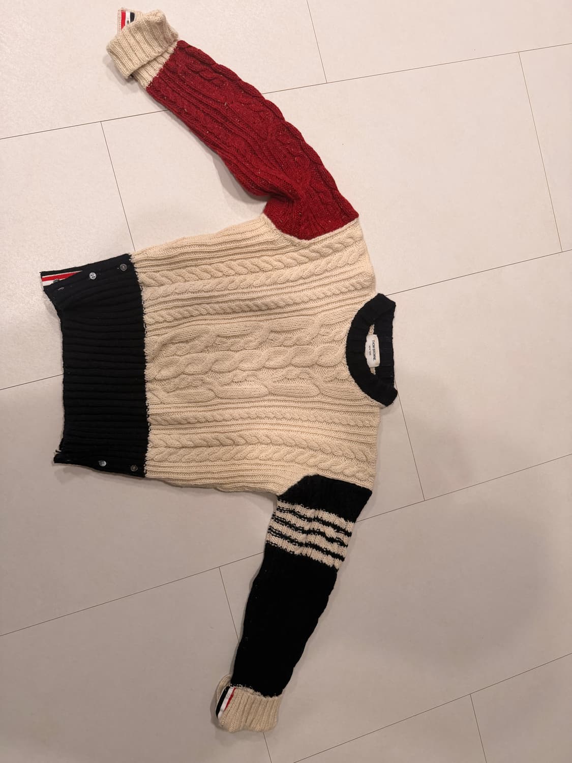 (2) 톰브라운 아란 케이블 크롭 니트 상품이미지1