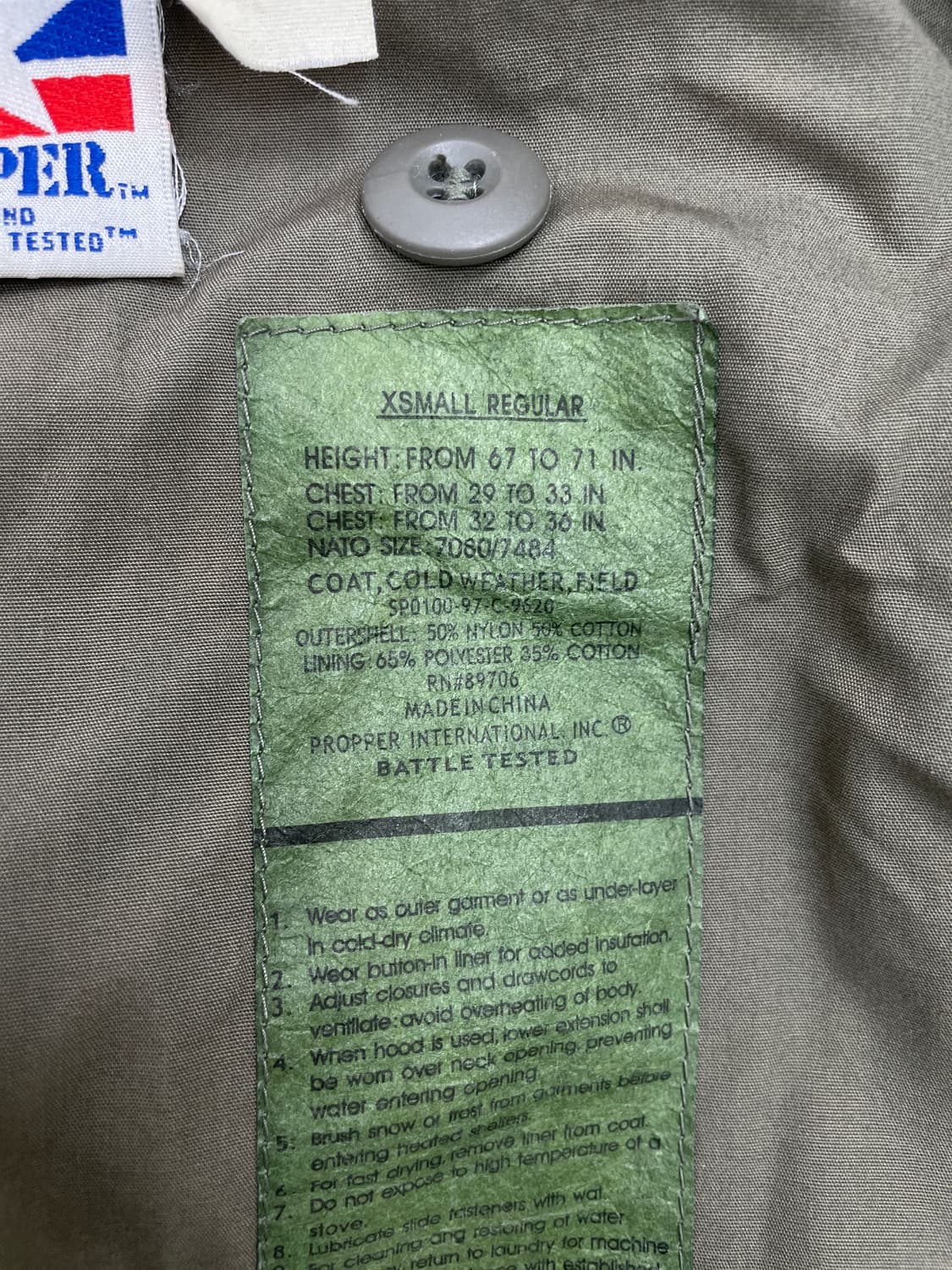 프로퍼(Propper) 커스텀 패치 M-65 콜드 웨더 필드 자켓 상품이미지7