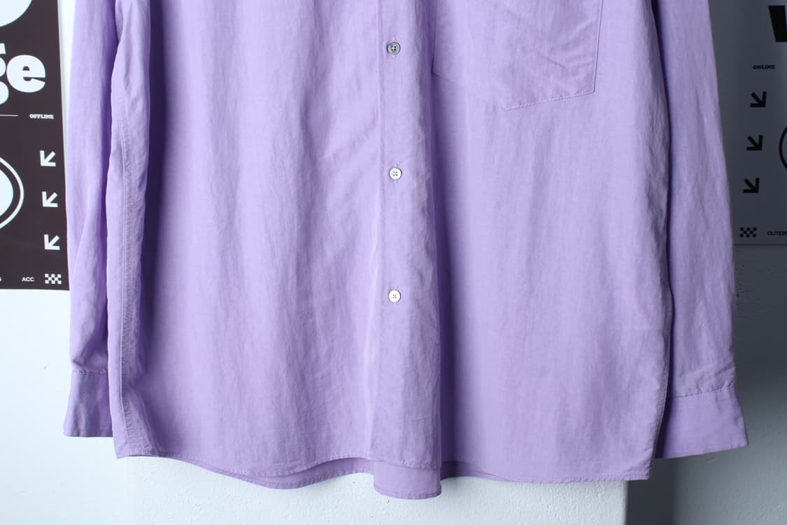 (XL-2XL) 르마드 셔츠 남방 퍼플 무지 얇은소재-H32637 상품이미지4