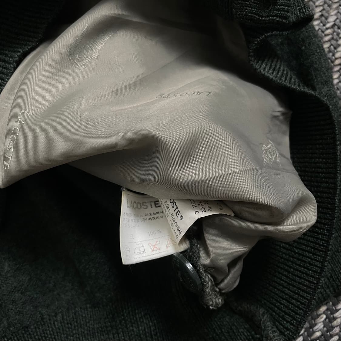 라코스테 아카이브 울 혼방 체크 가디건o 4388 상품이미지5