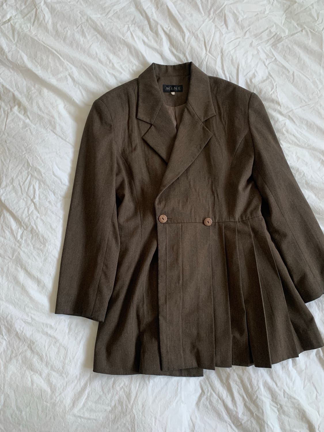 브라운 플리츠 자켓 상품이미지2