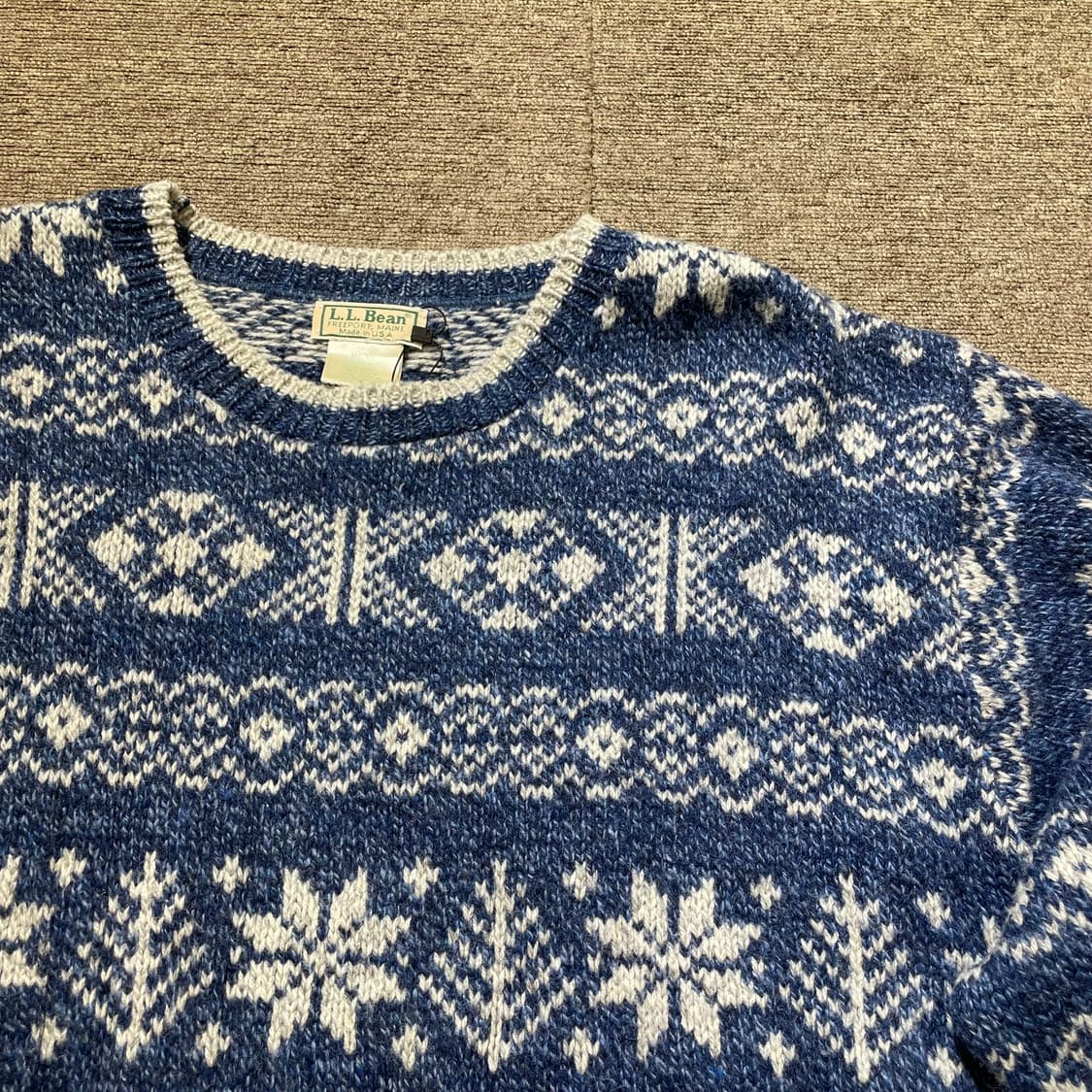 (XL) 80~90s USA L.L.Bean 엘엘빈 노르딕 울 니트 상품이미지3