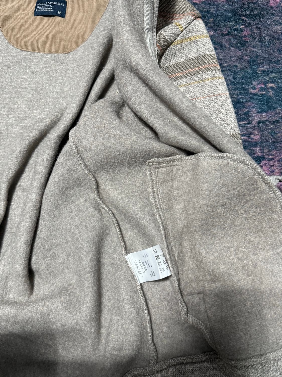 빈티지 스트라이프 퍼 니트 집업 상품이미지6