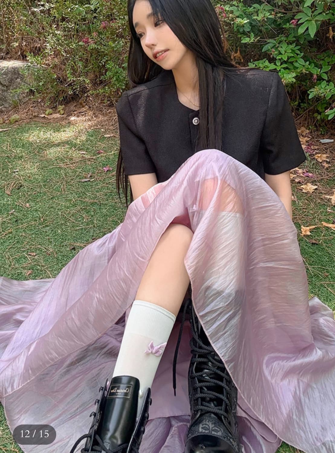 팩더널드 문릿 글로우 롱 스커트 퍼플색상  상품이미지2