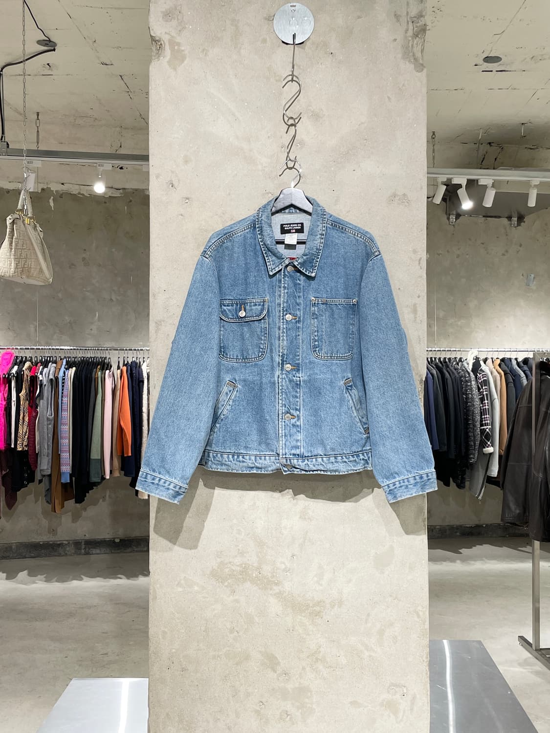 폴로 진스 클래식 연청 성조기 트러커 데님 자켓 상품이미지2