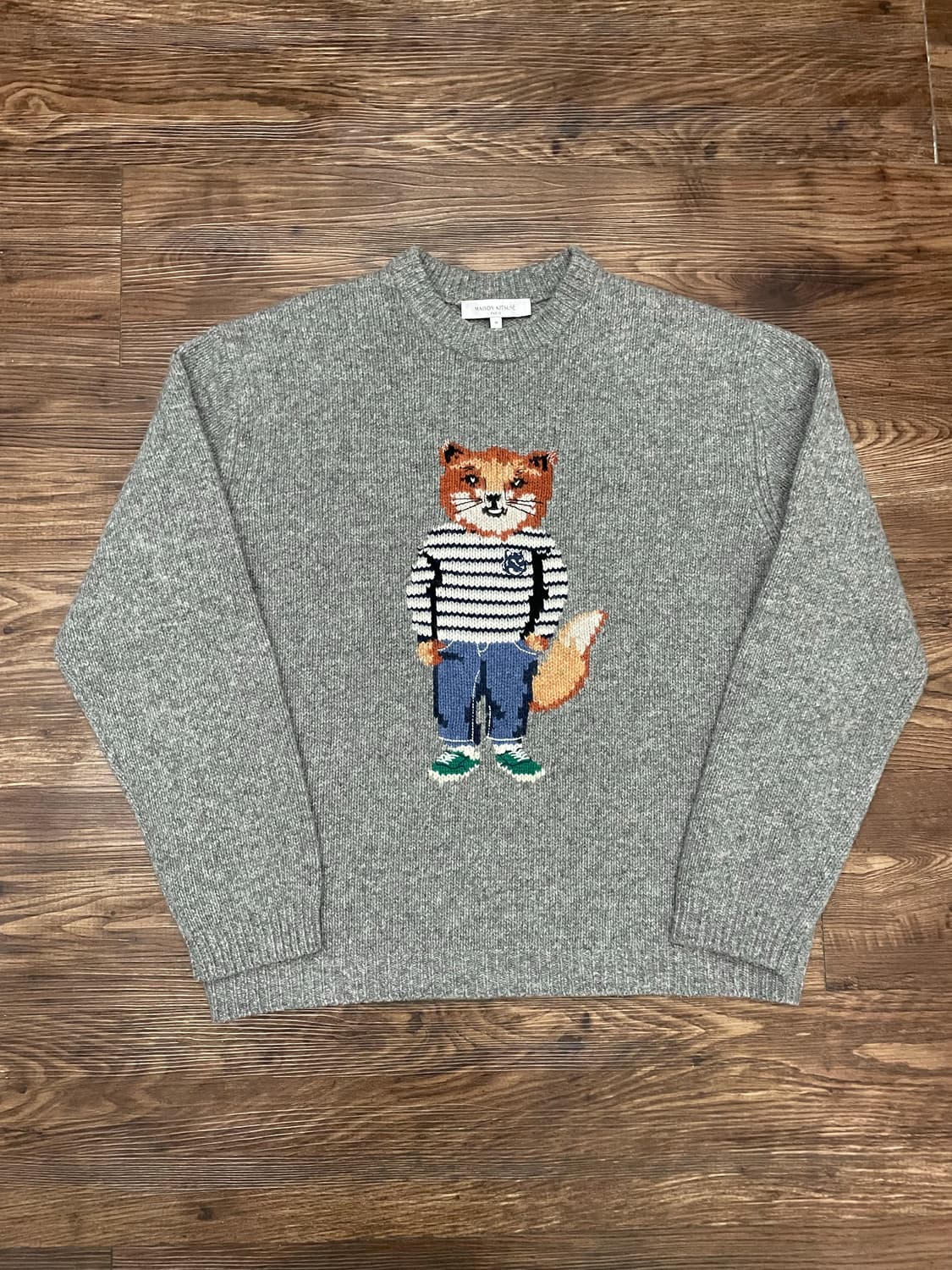 메종 키츠네 드레스드 폭스 인타르시아 울 니트 스웨터 상품이미지4