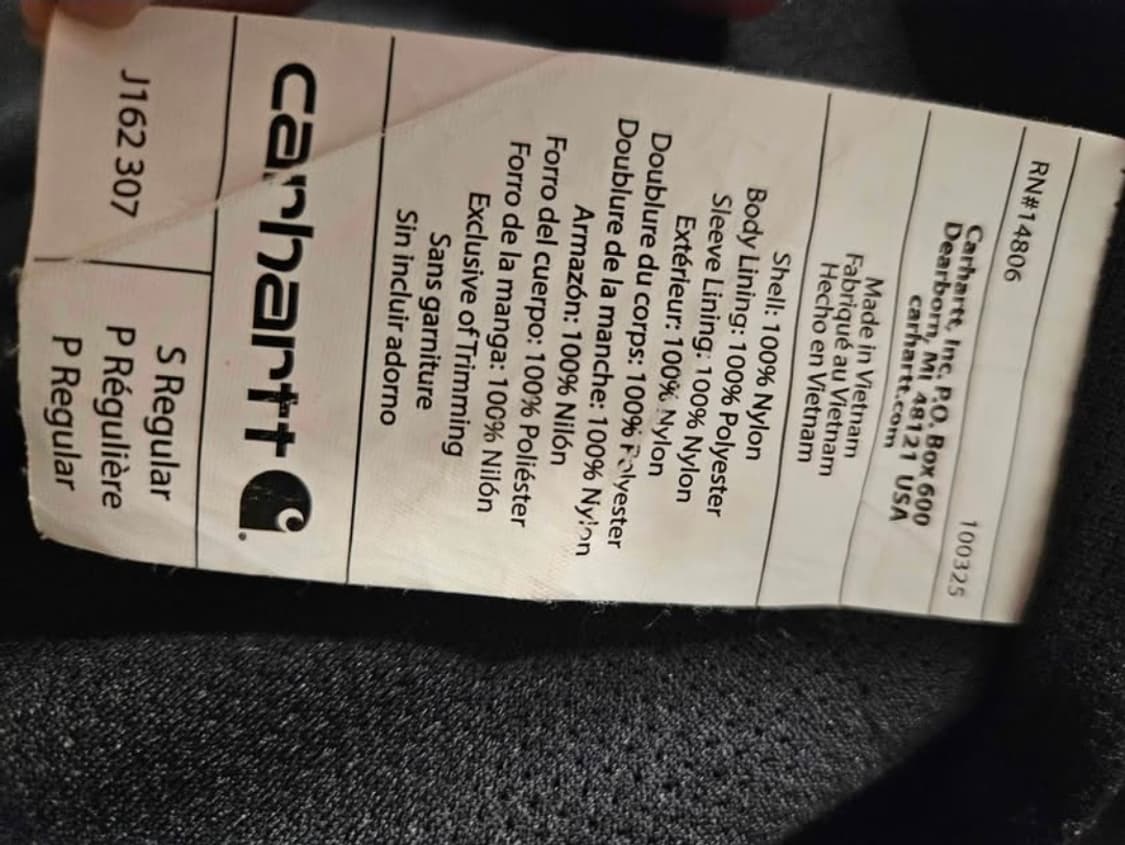 칼하트 J162 307 카키 Man Small 워크 자켓 상품이미지5