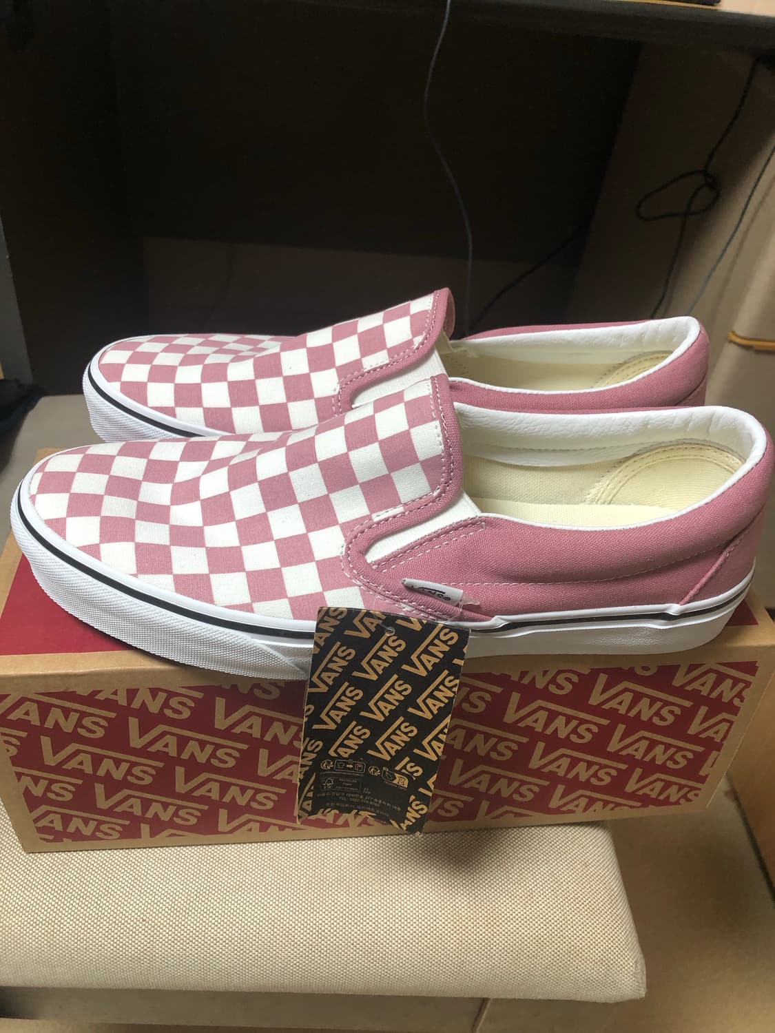 반스 클래식 슬립온 체커보드 핑크 265mm 새상품 상품이미지2