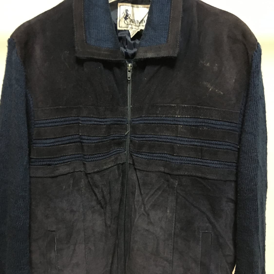 Cowhide & Knit Mixed Jacket 상품이미지3