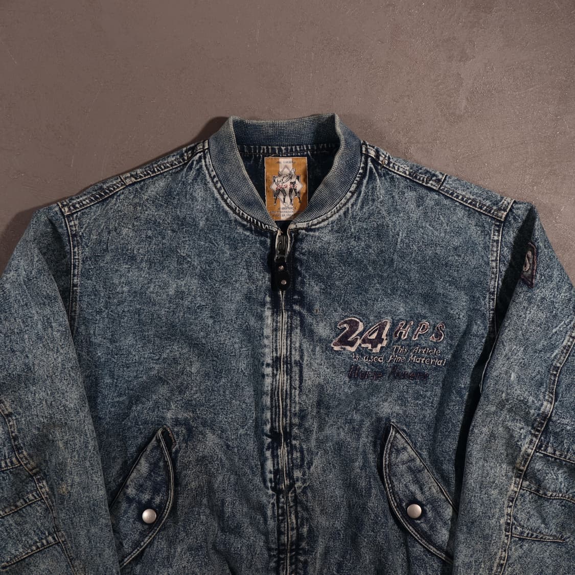 빈티지 데님 자수 봄버자켓 C512 상품이미지2