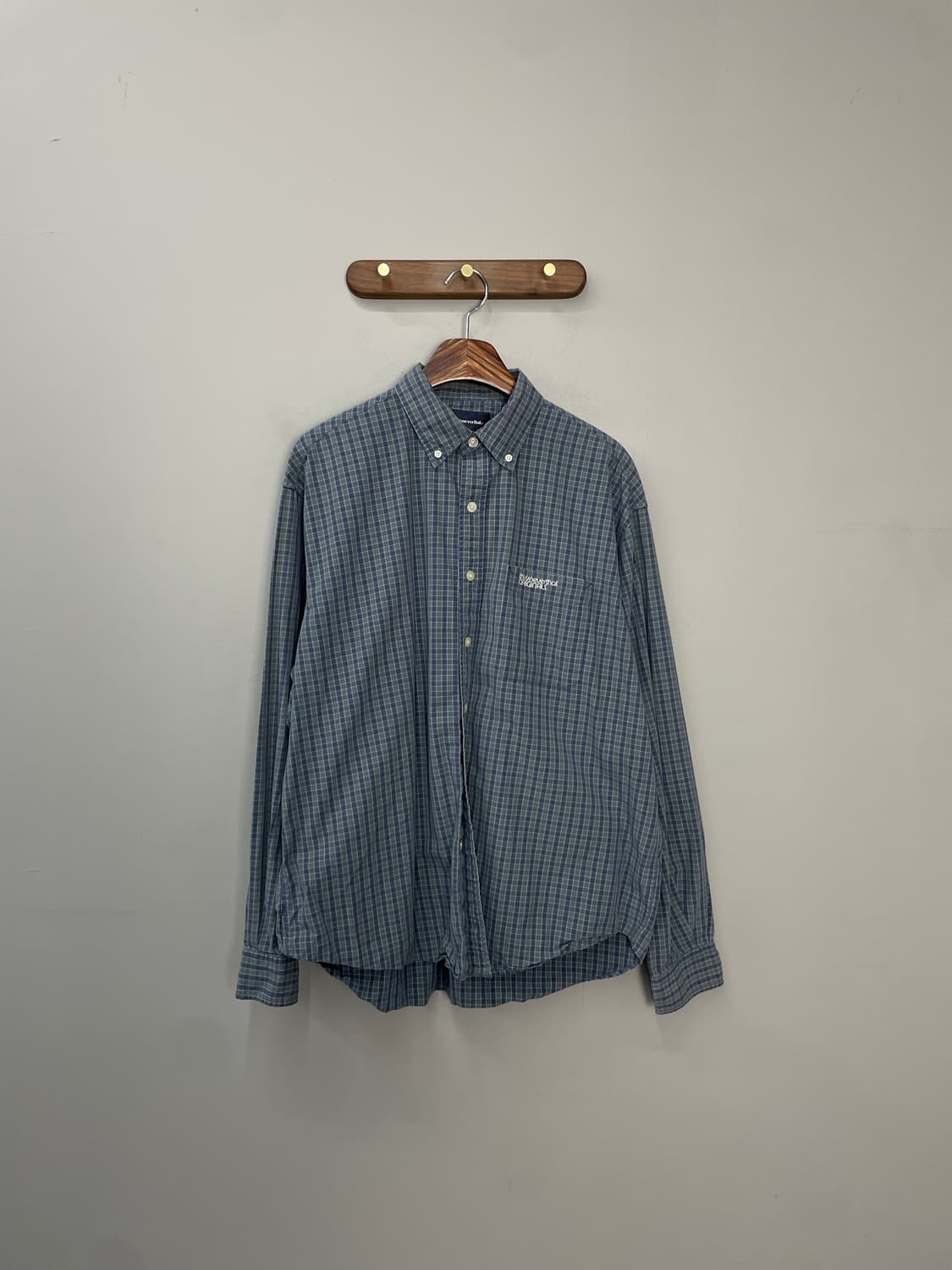 디스이즈네버댓 워시드 블루 체크셔츠H1195 상품이미지2