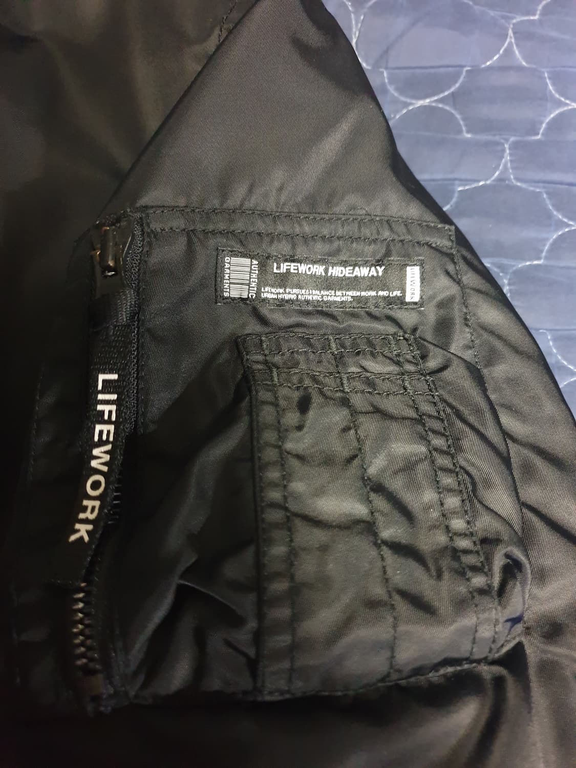 (단종매물) 라이프워크 MA-1 어깨은장 풀오버 항공점퍼 블랙 (S) 상품이미지5